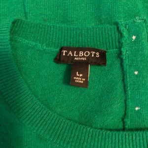 Talbots Lp green knit sweater